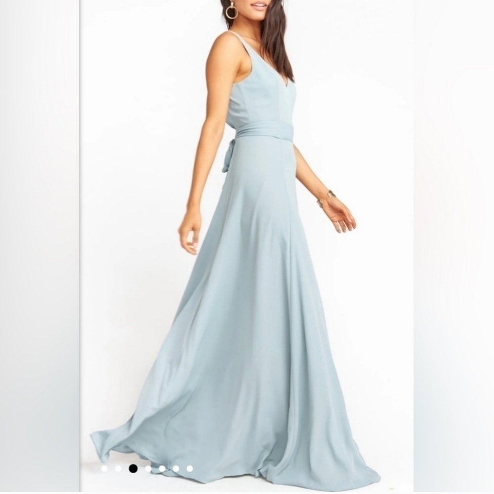 Show Me Your Mumu Jenn Maxi Dress Silver Sage Crisp NWT - Picture 4 of 11